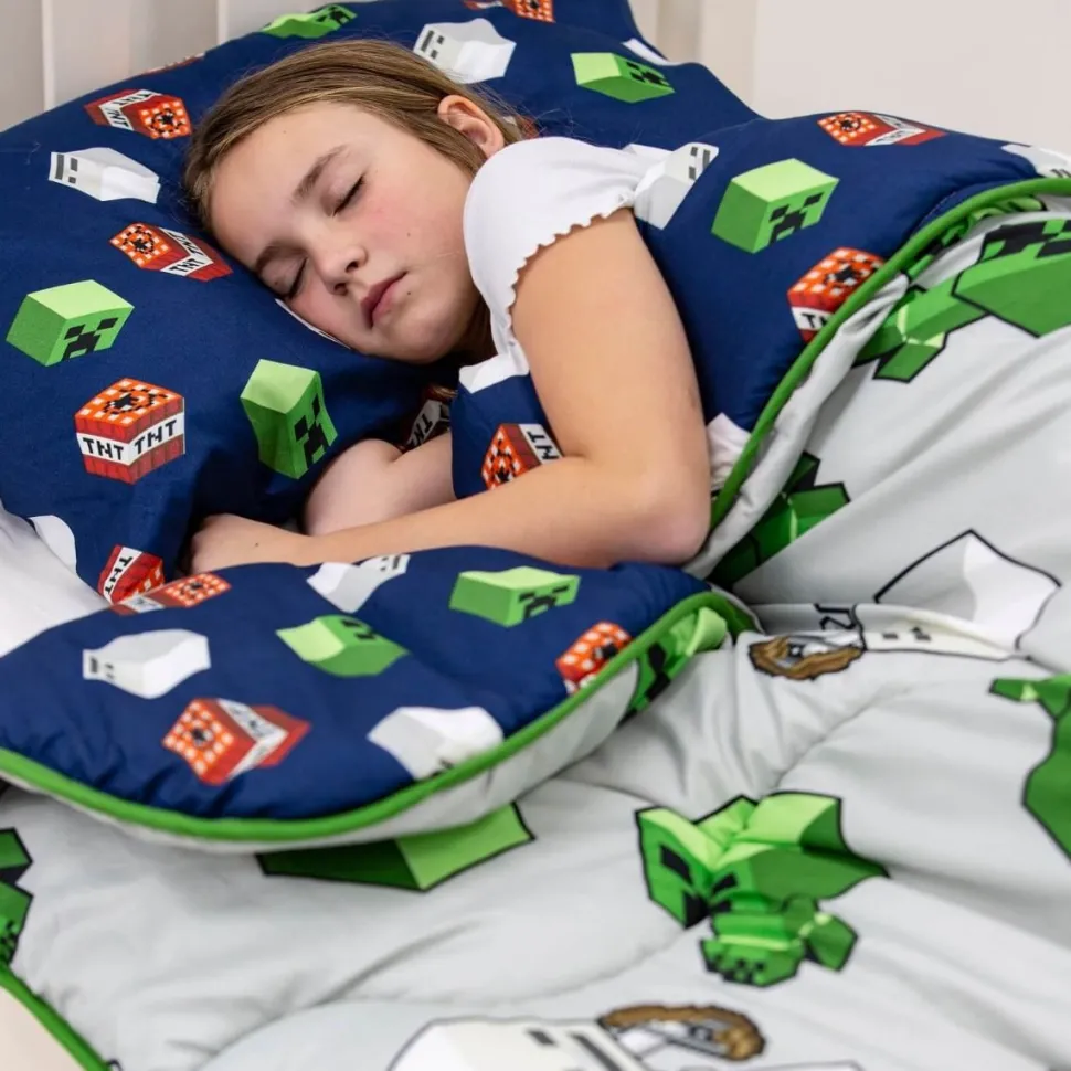 Minecraft Build Coverless Blanket/Duvet Set Single
