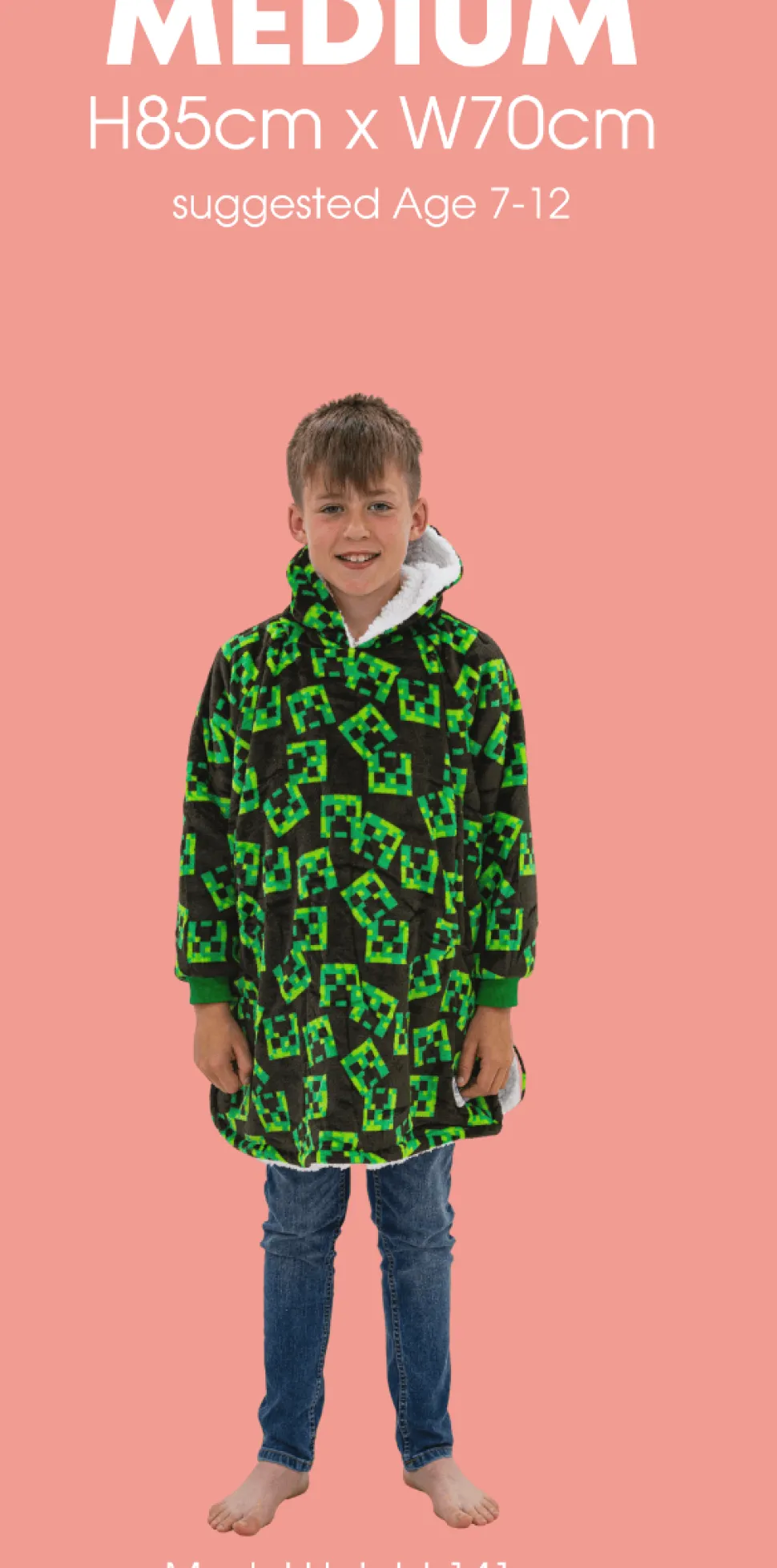 Minecraft Hugzee Hooded Blanket Medium