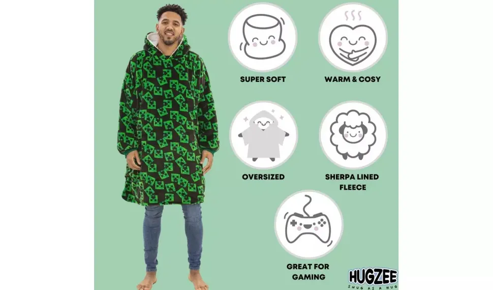 Minecraft Hugzee Oversized Fleece Hoodie
