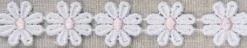 24mm Daisy Design Polyester Guipure - White/Pink