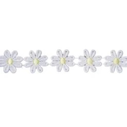 24mm Daisy Design Polyester Guipure - White/Lemon