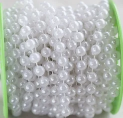 8mm Single Row Round Pearls-White