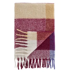 Mohair Check Throw Plum by Catherine Lansfield