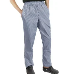 Navy & White Small Check Chef Trousers