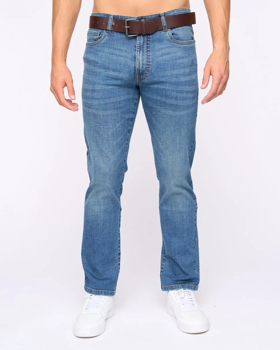 Newbury Straight Fit Jeans Mid Wash Bewley & Ritch