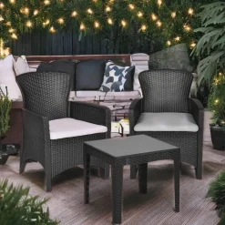 Nilkamal Breeze 3 Piece Patio Set Charcoal