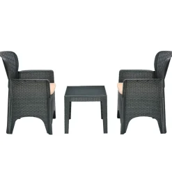 Nilkamal Breeze 3 Piece Patio Set Charcoal