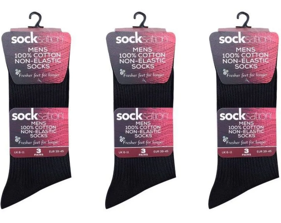 Non-Elastic Men's Socks Black