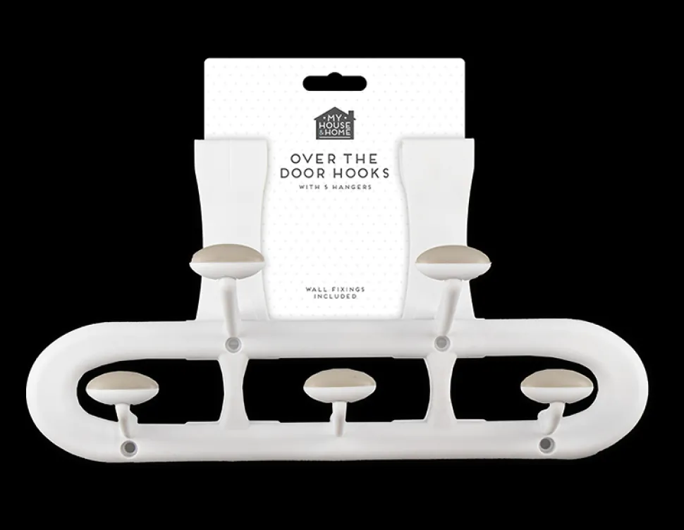 Non-Slip Over the Door Hook with 5 Hangers