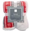 Nordic Print Flannel Throw with Sherpa Back 150x200cm