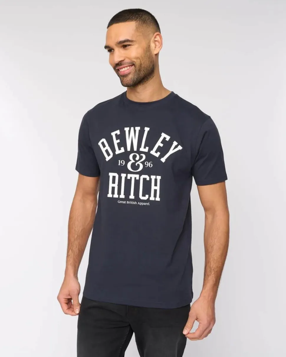 Nuford 100% Cotton T-Shirt Navy by Bewley & Ritch