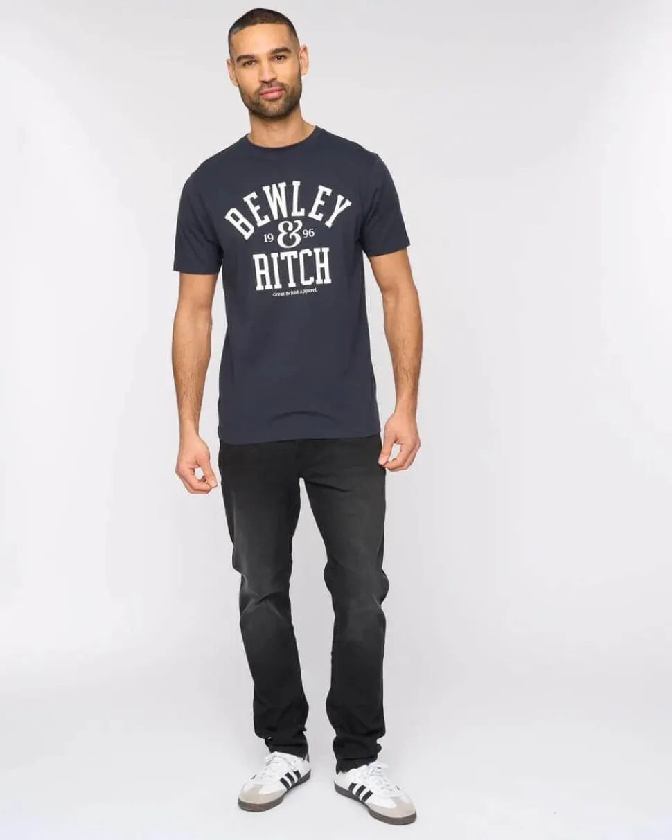 Nuford 100% Cotton T-Shirt Navy by Bewley & Ritch