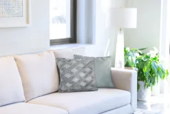 Nyla Soft Plush Cross Hatched Silver Cushion Cover