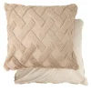 Nyla Soft Plush Cross Hatched Taupe Cushion Cover