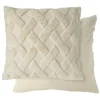 Nyla Soft Plush Cross Hatched Cream Cushion Cover