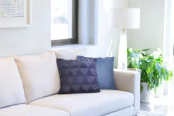 Nyla Soft Plush Triangle Navy Cushion Cover