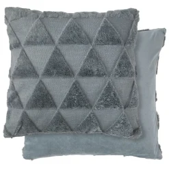 Nyla Soft Plush Triangle Charcoal Cushion Cover