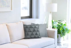 Nyla Soft Plush Triangle Charcoal Cushion Cover