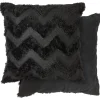 Nyla Soft Plush Zig Zag Black Cushion Cover