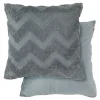 Nyla Soft Plush Zig Zag Charcoal Cushion Cover