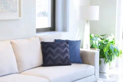 Nyla Soft Plush Zig Zag Navy Cushion Cover
