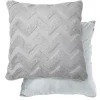 Nyla Soft Plush Zig Zag Silver Cushion Cover