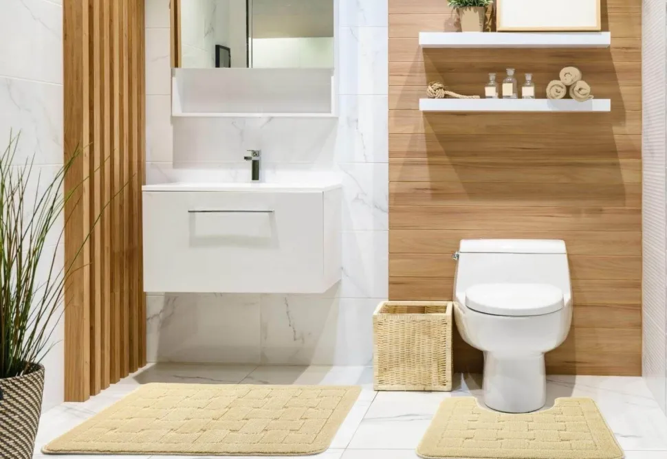 Orkney Latex Back Cream 2pc Bath Mat Set