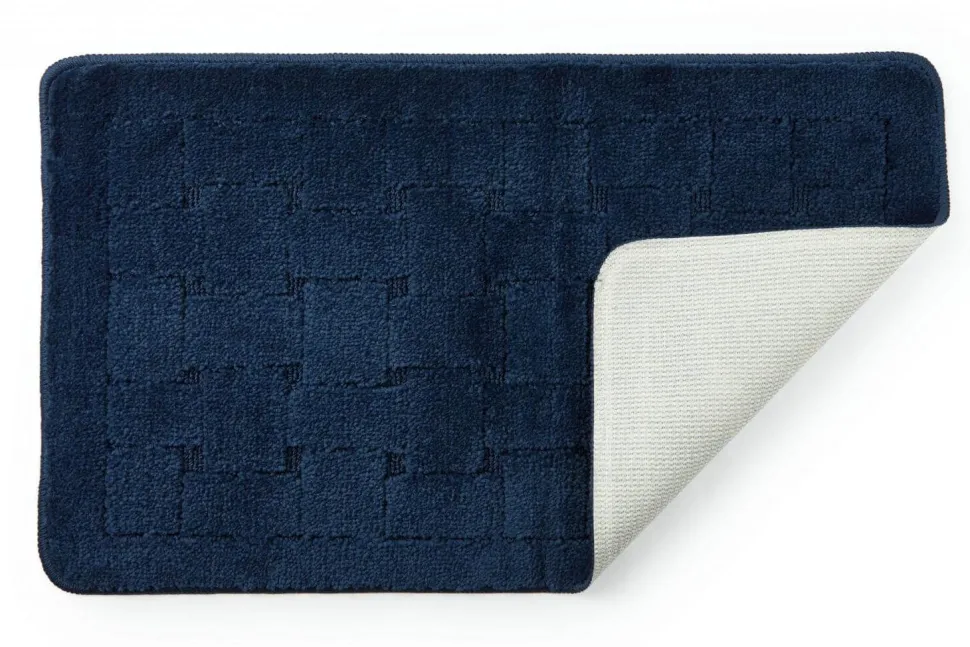 Orkney Latex Back Navy 2pc Bath Mat Set