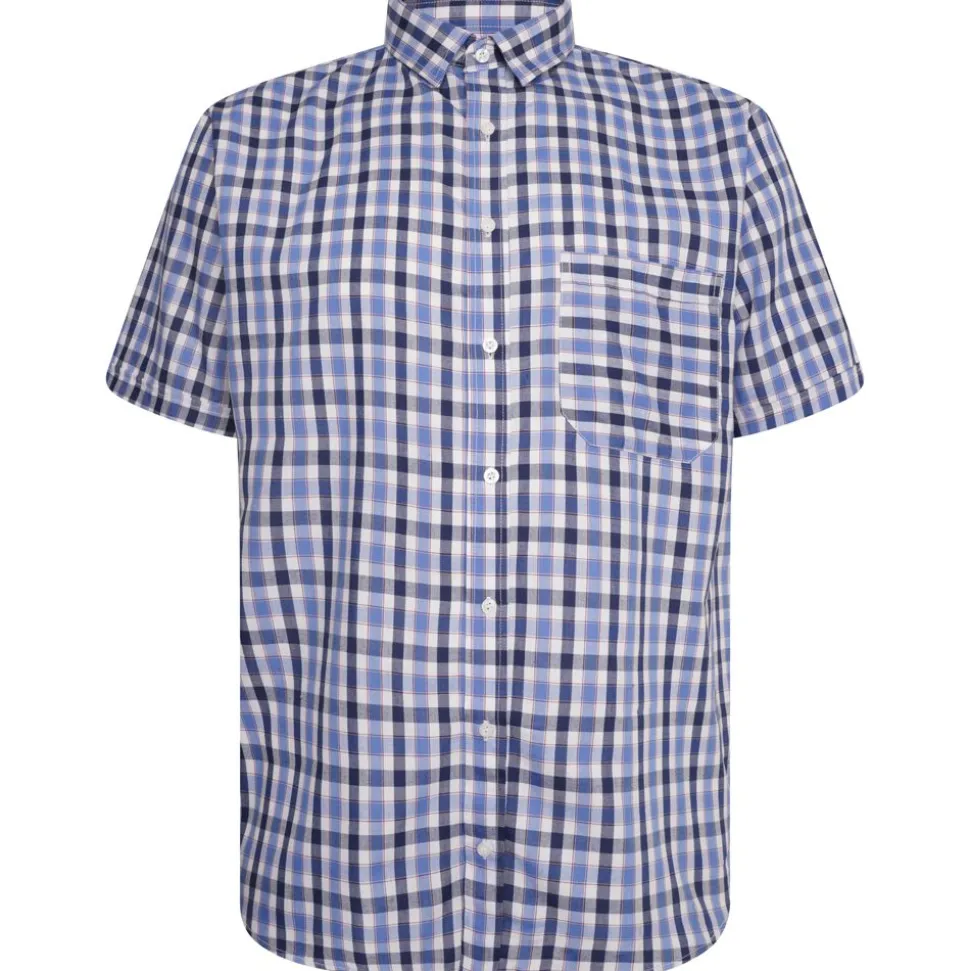 Outsize Check Short Sleeve Shirt Navy & White