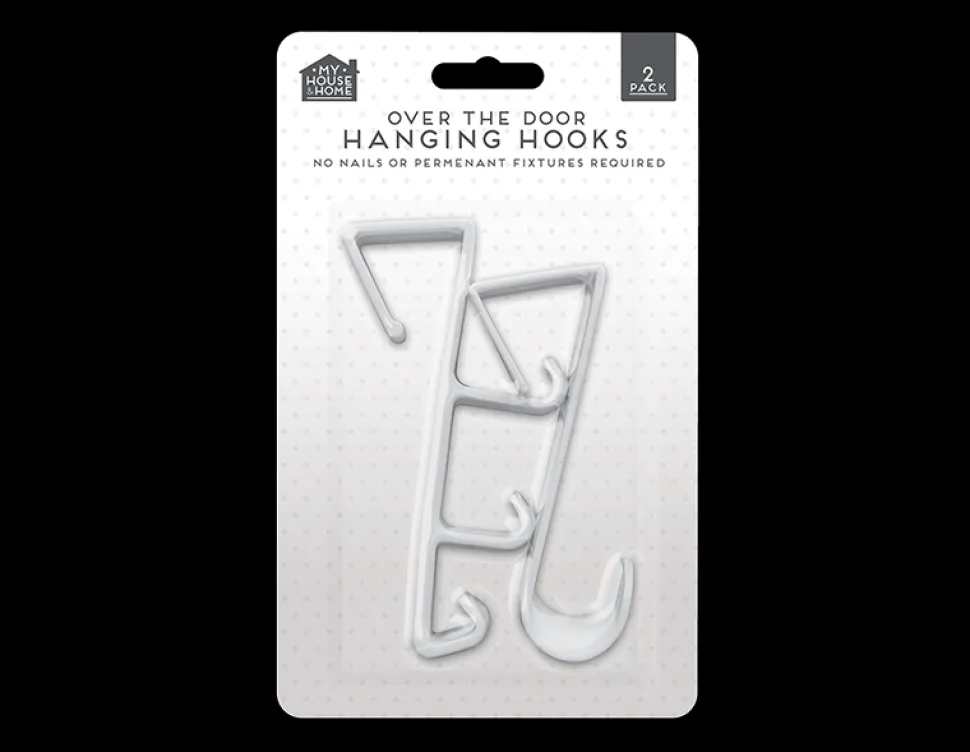 Over The Door Plastic Hooks - Pack of 2