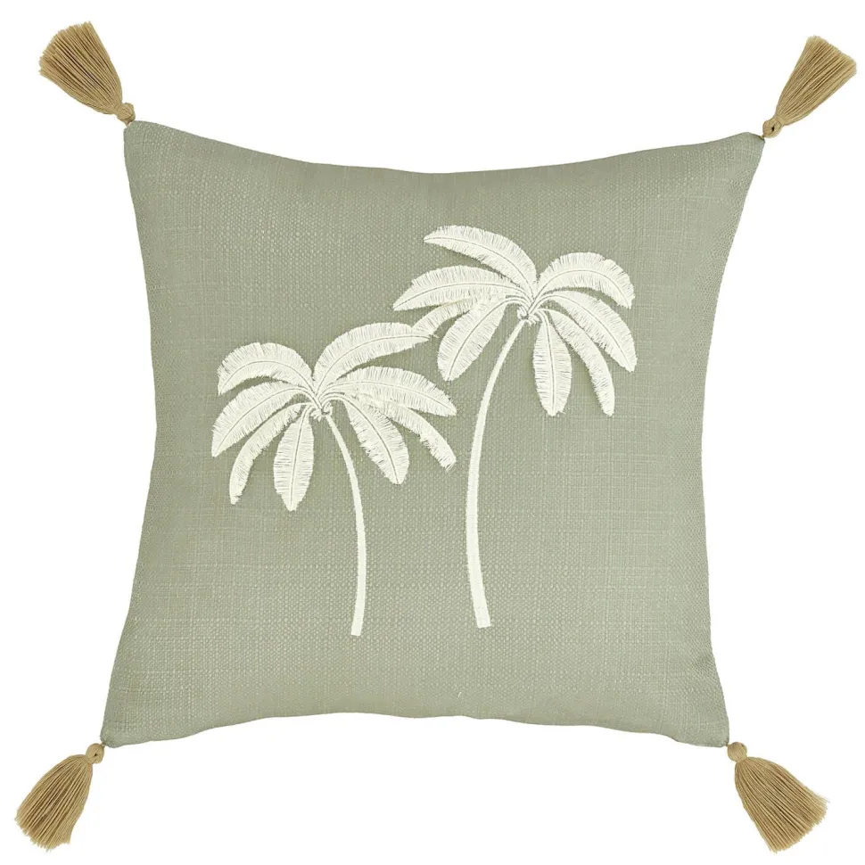 Paradiso Palm Filled Cushion Sage - 45 x 45cm