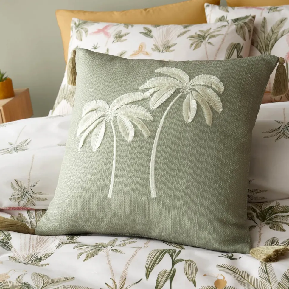 Paradiso Palm Filled Cushion Sage - 45 x 45cm