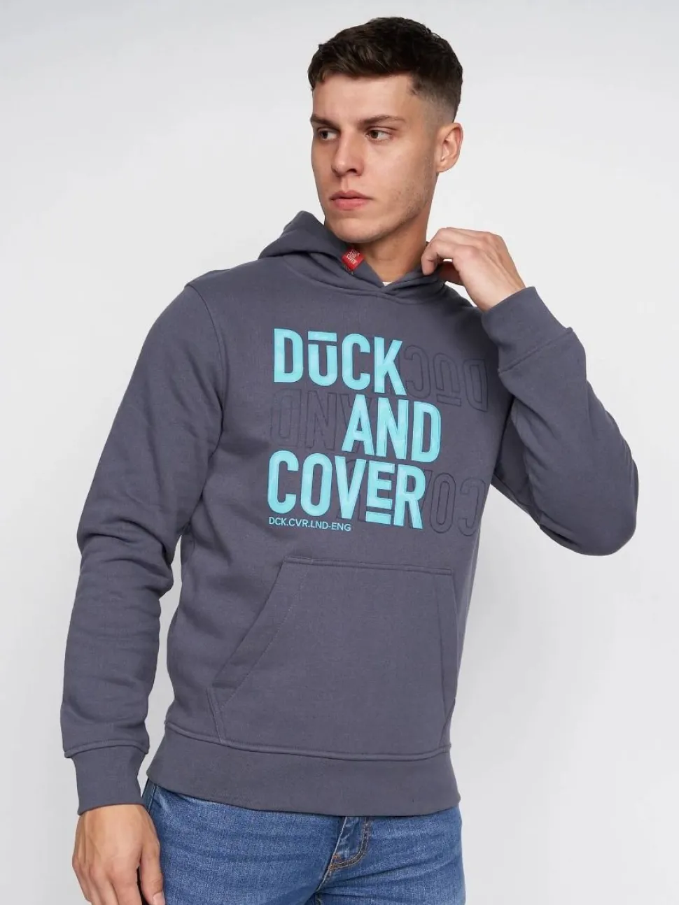 Pecklar Men's Hoodie Navy by Duck & Cover
