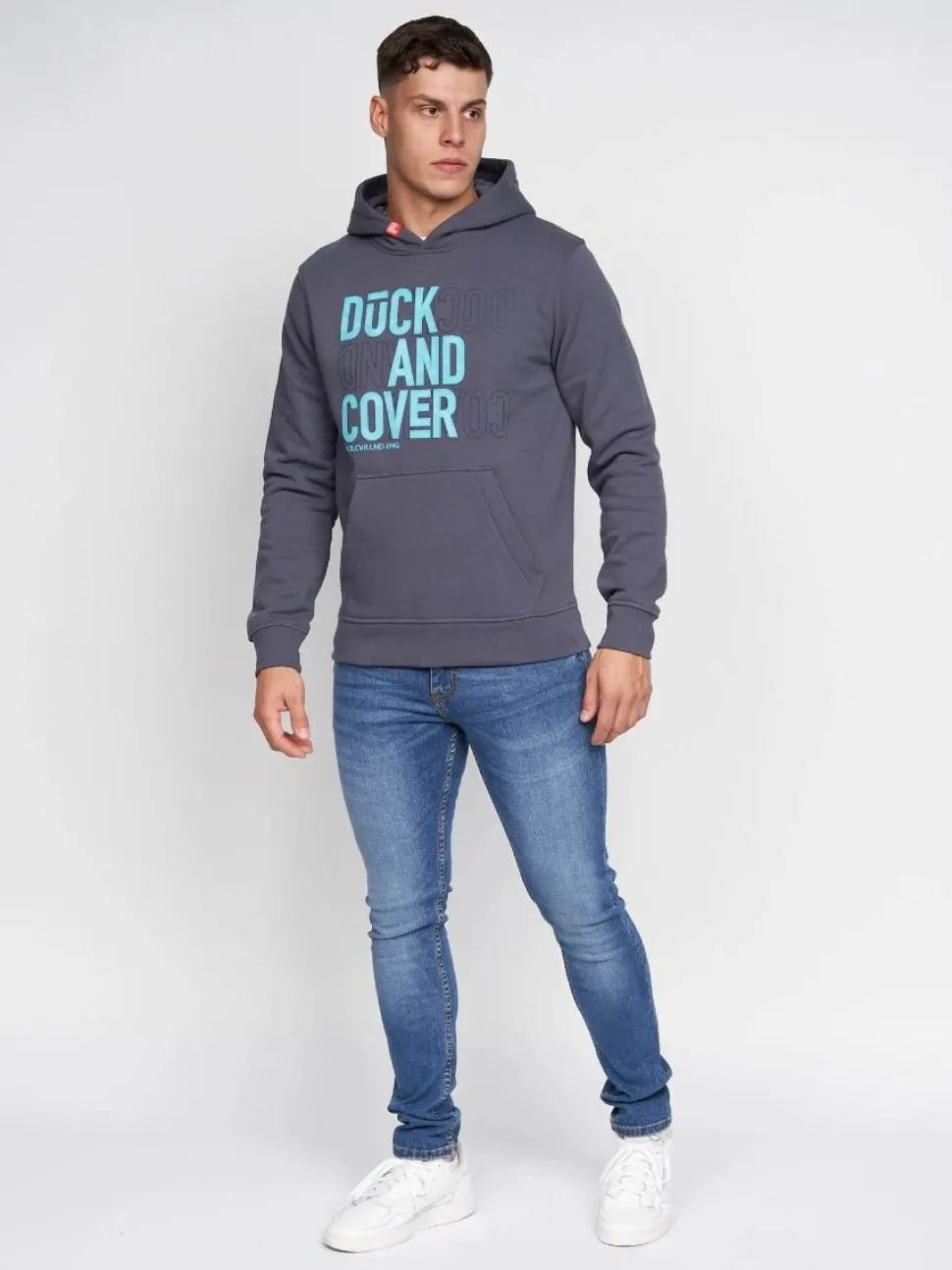 Pecklar Men's Hoodie Navy by Duck & Cover