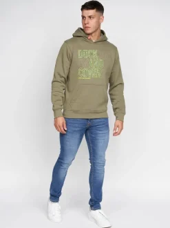 Pecklar Men's Hoodie Olive by Duck & Cover