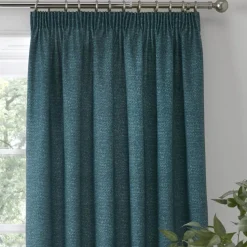 Pembrey Teal Readymade Tape Top Curtains