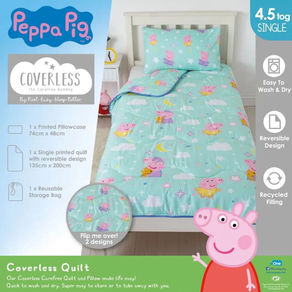 Peppa Pig Coverless Blanket/Duvet Set Single
