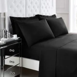 Percale Fitted Sheet Black by Gaveno Cavailia