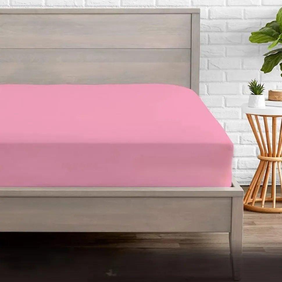 Percale Fitted Sheet Blush Pink by Gaveno Cavailia
