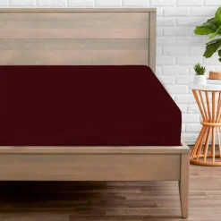 Percale Fitted Sheet Burgundy by Gaveno Cavailia