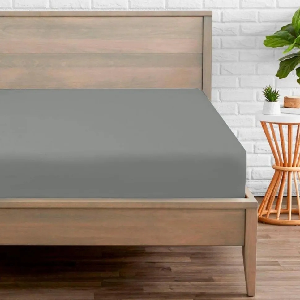 Percale Fitted Sheet Charcoal by Gaveno Cavailia