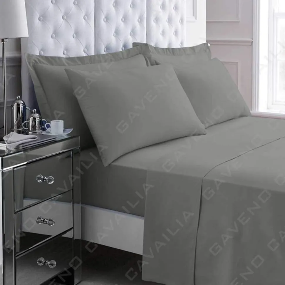 Percale Fitted Sheet Charcoal by Gaveno Cavailia