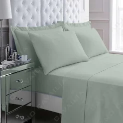 Percale Fitted Sheet Duck Egg by Gaveno Cavailia