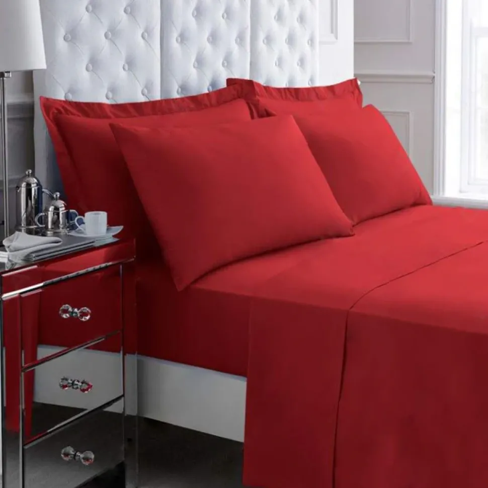 Percale Fitted Sheet Red by Gaveno Cavailia