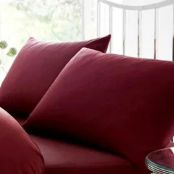 Percale Pillowcase Pair Burgundy by Gaveno Cavailia