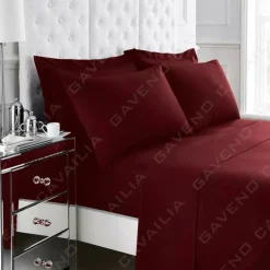 Percale Pillowcase Pair Burgundy by Gaveno Cavailia