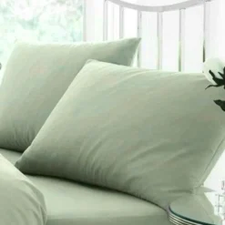 Percale Pillowcase Pair Duck Egg by Gaveno Cavailia