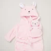 Pink Baby Bunny Dressing Gown with Toy