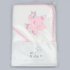 Pink Elephant Hooded Baby Towel
