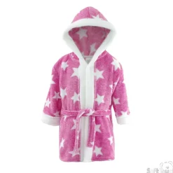 Pink Star Hooded Bath Robe